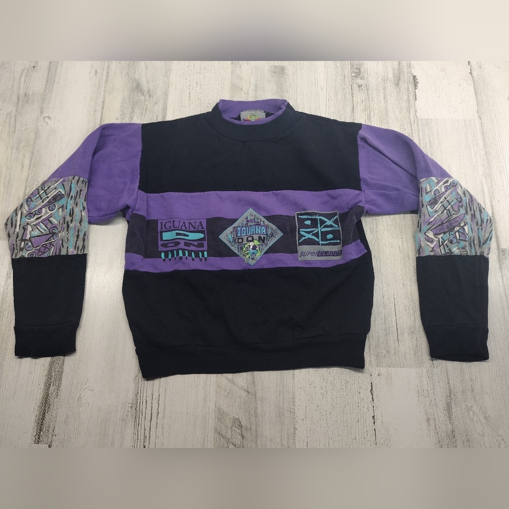 Vintage 90's Iguana Don Superblades Pullover Sweater Kids Size Small